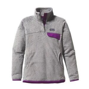 Patagonia Gray Fleece with Purple Trim